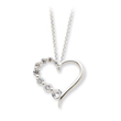 Sterling Silver CZ Heart Journey Necklace