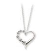Sterling Silver CZ Heart Journey Necklace