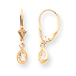 14K Gold White Zircon Earrings - April