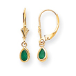 14K Gold Emerald Earrings - May