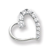 Sterling Silver CZ Heart Journey Pendant