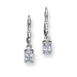 Sterling Silver CZ Leverback Earrings