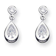 Sterling Silver Pear CZ Earrings
