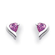 Sterling Silver Pink CZ Post Earrings