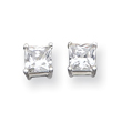 Sterling Silver 5mm CZ Princess Stud Earrings