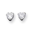 Sterling Silver 5mm Heart CZ Stud Earrings