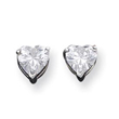 Sterling Silver 7mm Heart CZ Stud Earrings