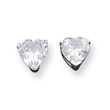 Sterling Silver 8mm Heart CZ Stud Earrings