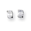 Sterling Silver 3x5mm Oval CZ Stud Earrings