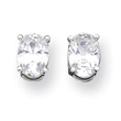Sterling Silver 5x7mm Oval CZ Stud Earrings