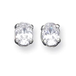 Sterling Silver 6x8mm Oval CZ Stud Earrings