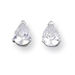 Sterling Silver 5x7mm Pear CZ Stud Earrings