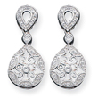 Sterling Silver CZ Antique Style Earrings