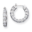 Sterling Silver CZ Hoop  Earrings