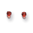 14K White Gold Garnet Stud Earrings