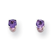14K White Gold Amethyst Stud Earrings