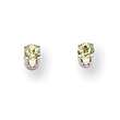 14K White Gold Peridot Stud Earrings