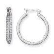 Sterling Silver CZ Hoop Earrings