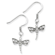 Sterling Silver CZ Dragonfly Post Earrings
