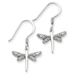 Sterling Silver CZ Dragonfly Post Earrings