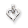 Sterling Silver Heart With Diamond Earrings
