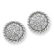 Sterling Silver Round CZ Post Earrings