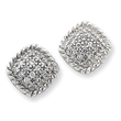 Sterling Silver Square CZ Heart Post Earrings