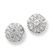 Sterling Silver CZ Half Ball Post Earrings