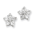 Sterling Silver CZ Flower Post Earrings