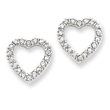 Sterling Silver CZ Heart Post Earrings