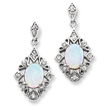 Sterling Silver Created Opal & CZ Earrings