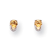 14K White Gold Citrine Stud Earrings