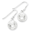 Sterling Silver Round Clear CZ Earrings