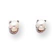 14K White Gold Cultured Pearl Stud Earrings