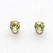 14K White Gold Peridot Stud Earrings