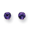 14K White Gold Amethyst Stud Earrings