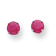 14K White Gold Ruby Stud Earrings