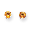 14K White Gold Citrine Stud Earrings