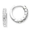 Sterling Silver CZ Hinged Hoop Earrings