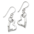 Sterling Silver With Swarovski Crystal Heart Earrings
