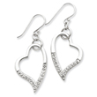 Sterling Silver With Swarovski Crystal Heart Earrings
