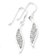Sterling Silver With Swarovski Crystal Leaf Earrings
