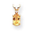 14K Gold Diamond & Citrine Birthstone Pendant