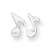 Sterling Silver Musical Note Mini Earrings