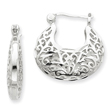 Sterling Silver Polished Filigree Earrings
