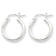 Sterling Silver 2mm Round Hoop Earrings