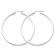 Sterling Silver 2x45mm Round Hoop Earrings