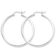 Sterling Silver 2x36mm Round Hoop Earrings