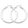 Sterling Silver 4x45 mm Round Hoop Earrings