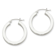 Sterling Silver 3.25x25 mm Round Hoop Earrings